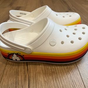 Disney Parks X Crocs Crocband Retro Rainbow Wear It Proud Platform Clog 7/9